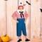 Eye Catching Mens Raggedy Andy Costume One Piece Jumpsuit Hat Yarn Hair Outfit